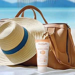 خرید کرم ضد آفتاب فیزیکال سان‌سیف SunSafe با SPF50 مناسب پوست حساس حجم 50 میلی‌لیتر