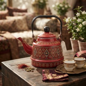 کتری لعابی قرمز