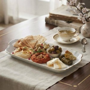رولت خوری بزرگ چینی لب طلایی
