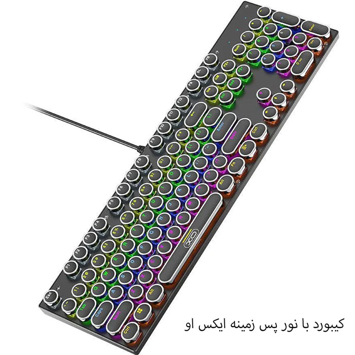 صفحه کلید مشکی با نور رنگی