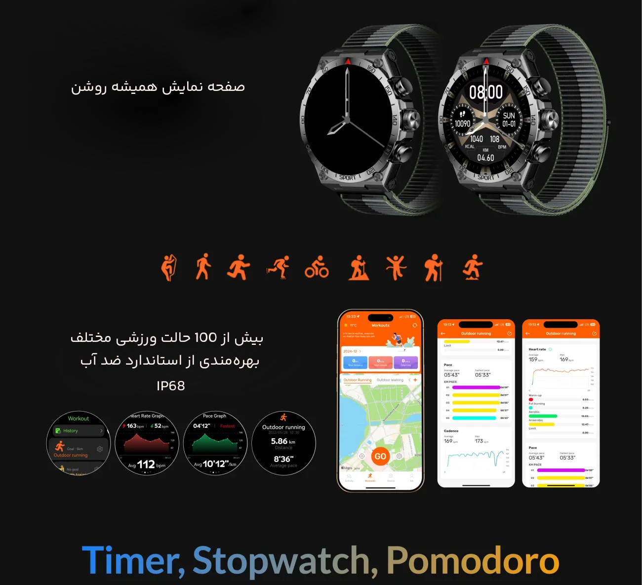 حالات وزشی مختلف اسمارت واچ