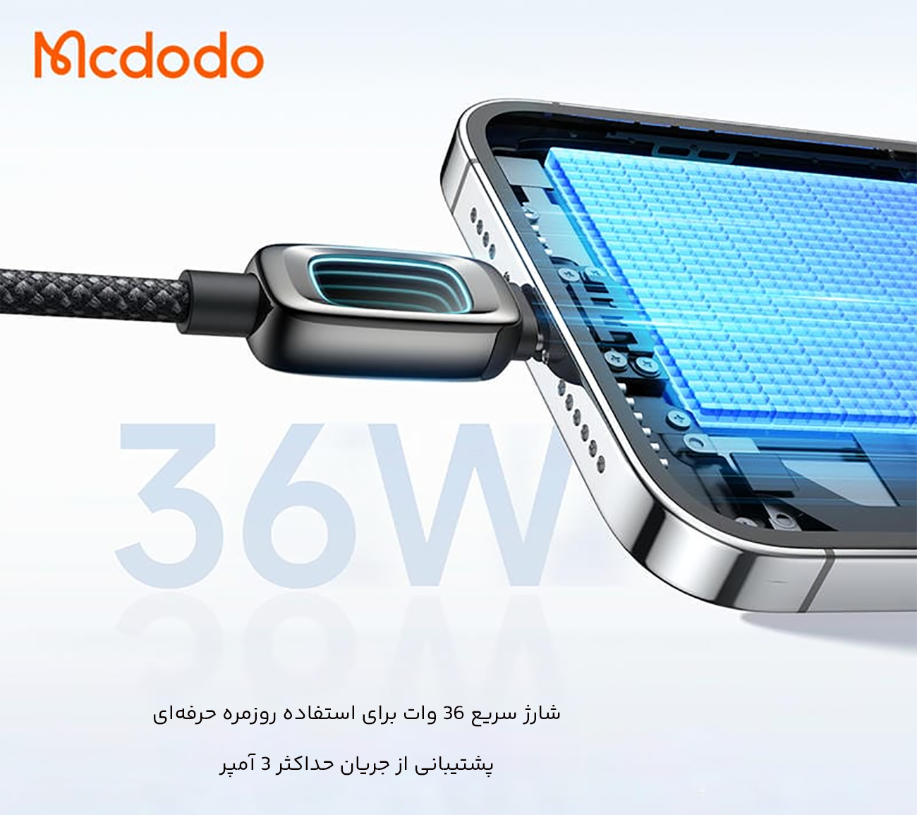 کابل فست تایپ سی به لایتنینگ