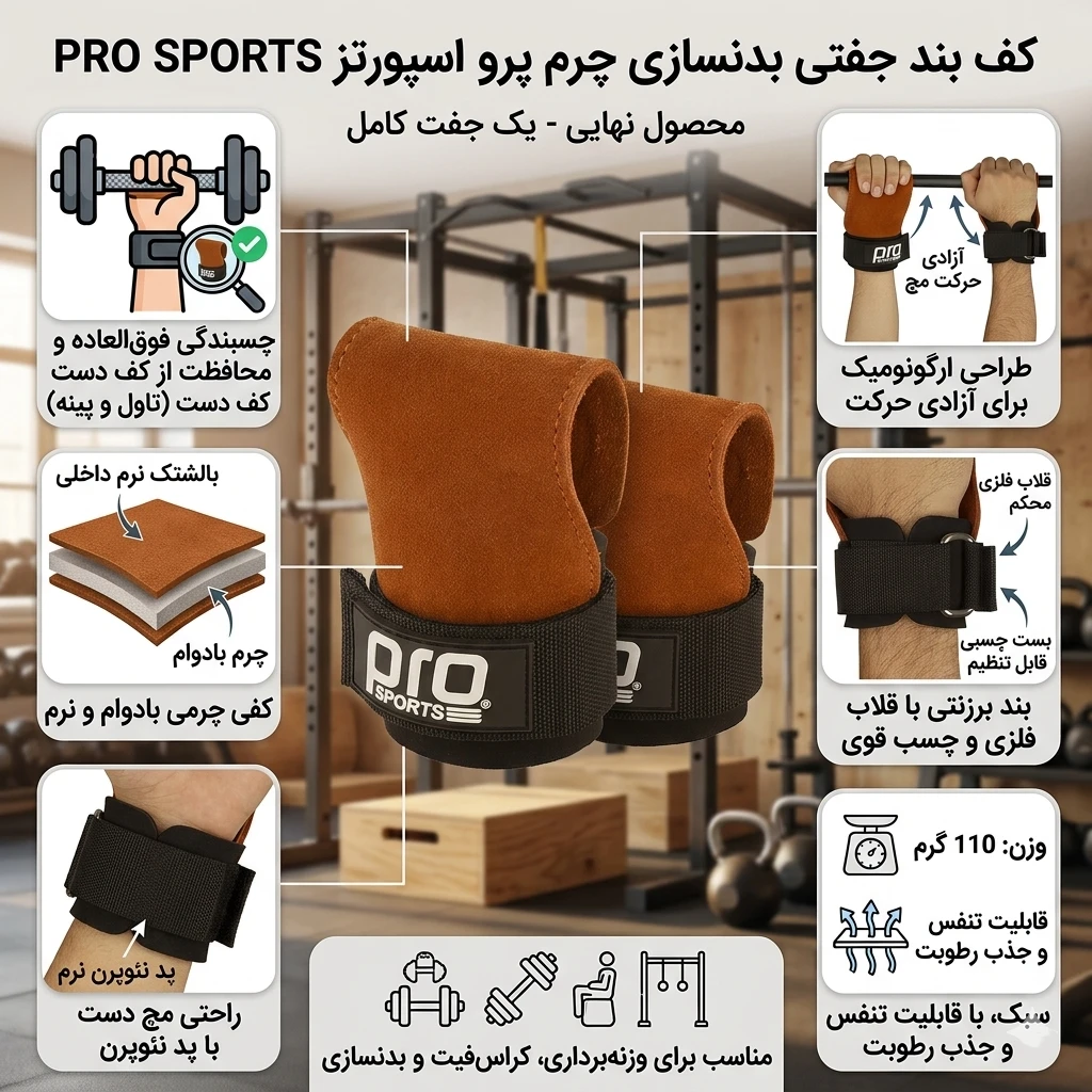 کف بند جفتی بدنسازی چرم