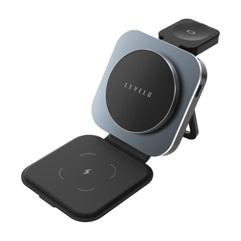 Levelo TrioFlow 3 In 1 Wireless Charger - Black