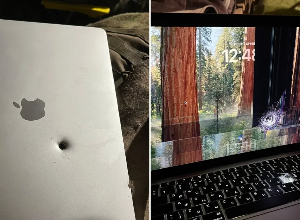 MacBook Air M1 جان یک سرباز را نجات داد؛ ترکش گلوله را متوقف کرد و همچنان کار می‌کند