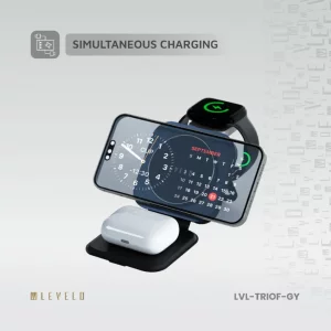 Levelo TrioFlow 3 In 1 Wireless Charger - Black