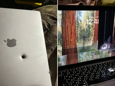 MacBook Air M1 جان یک سرباز را نجات داد؛ ترکش گلوله را متوقف کرد و همچنان کار می‌کند