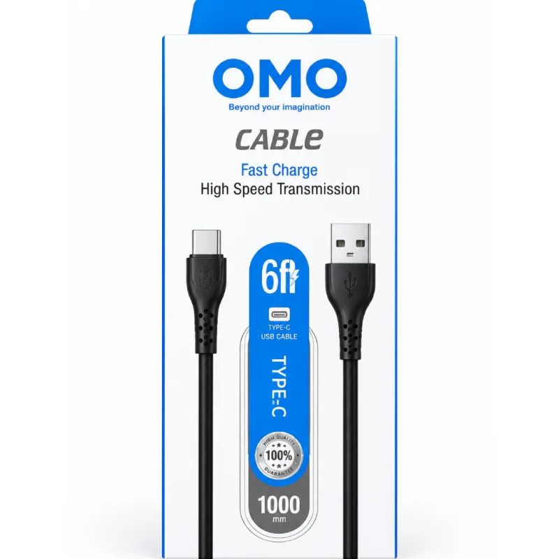 کابل فست شارژ و انتقال داده  تایپ سی اومو OMO مدل OM-01