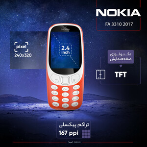 گوشی موبایل نوکیا مدل 2017-3310 FA دو سیم کارت