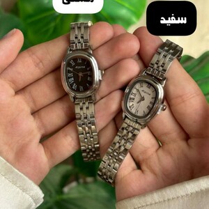 ساعت مچی زنانه رنگ ثابت  صفحه بیضی ضد آب مدل آلپینا