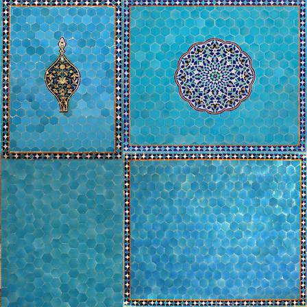 10 مدل و طرح کاشی سنتی فیروزه ای جدید، ساده و لعابدار  {2024-1402}