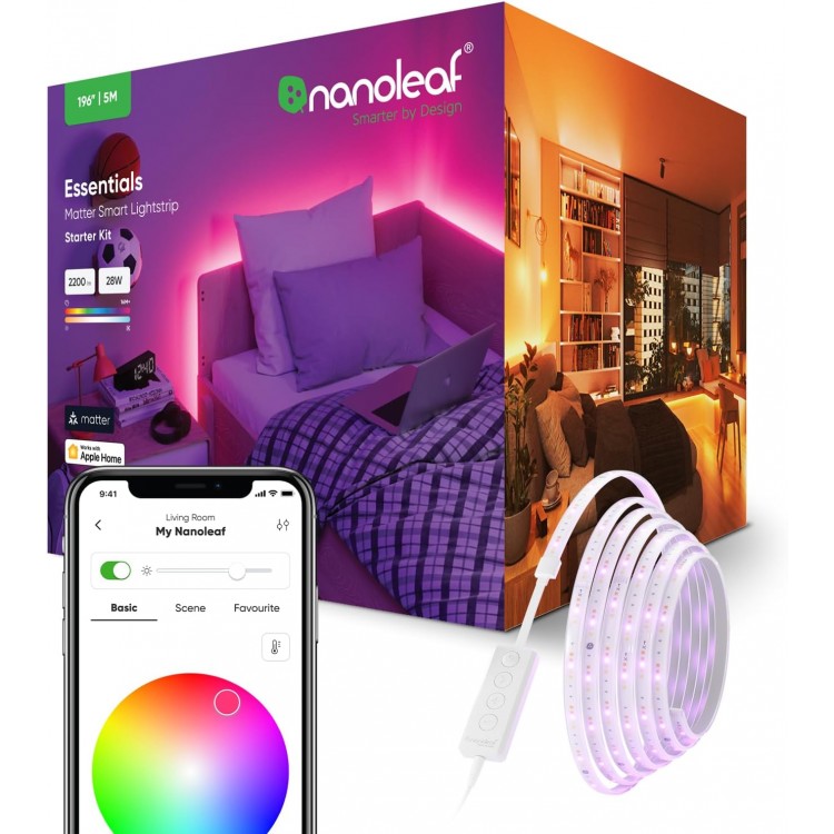 خرید لامپ هوشمند Nanoleaf Essentials Matter Starter Kit - پنج متر