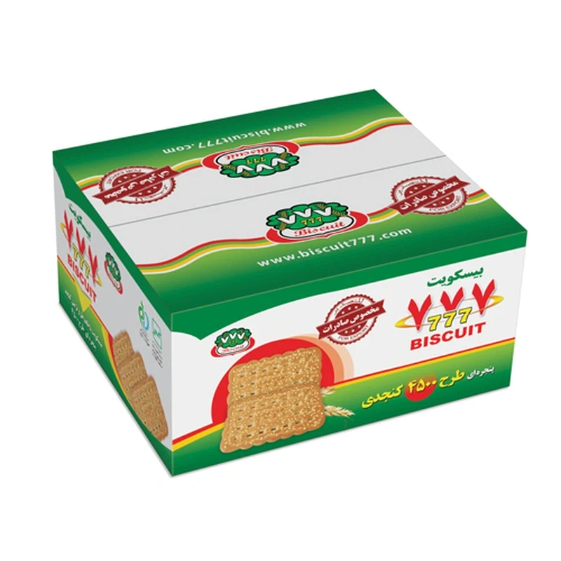 بیسکویت ۷۷۷ طرح 4500 با طعم هل و تزئین کنجد