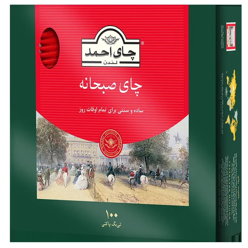 چای تی‌بگ صبحانه پاکت‌دار احمد ۱۰۰ عددی