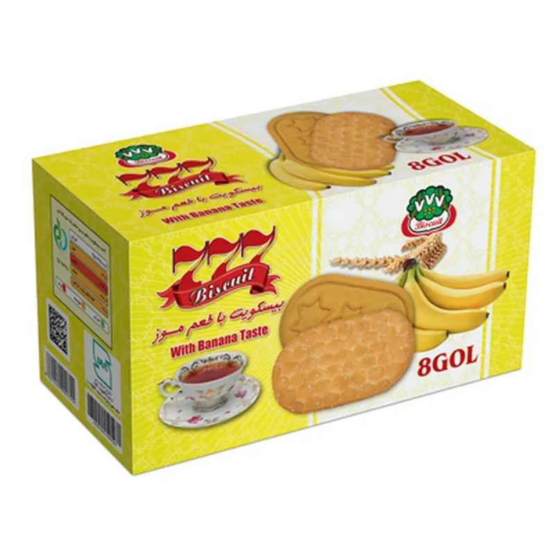 بیسکویت موزی ۷۷۷ طرح ۸ گل