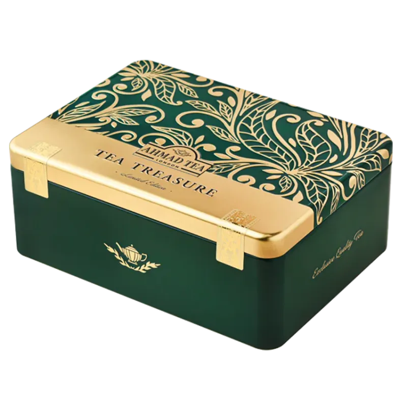 جعبه فلزی Tea Treasure چای کیسه‌ای احمد تی‌بگ پاکت‌دار ۶۰ عددی