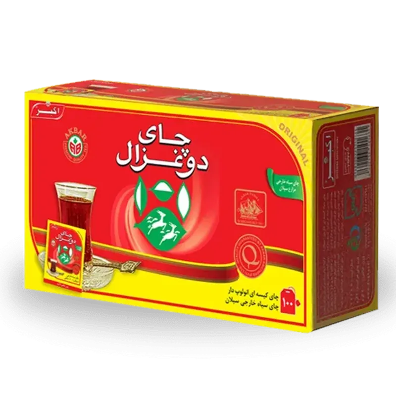 چای کیسه‌ای ساده دوغزال بسته ۲۵ عددی