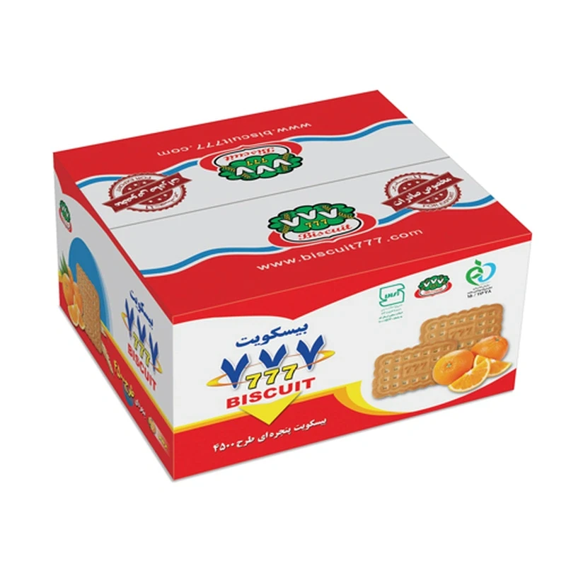 بیسکویت ۷۷۷ طرح 4500 با طعم پرتقال