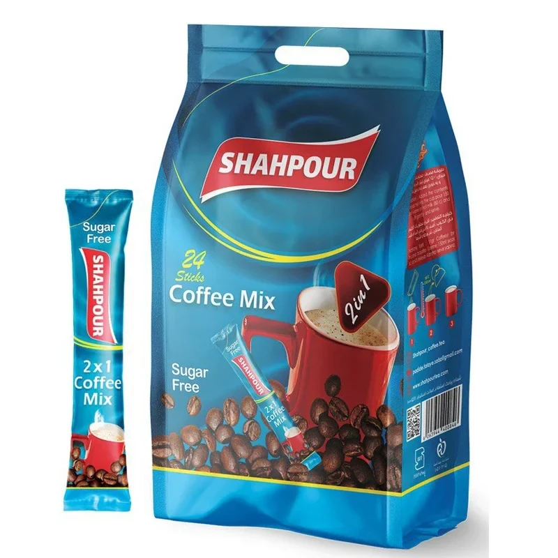 کافی میکس رژیمی 2x1 شاهپور بسته ۲۴ عددی