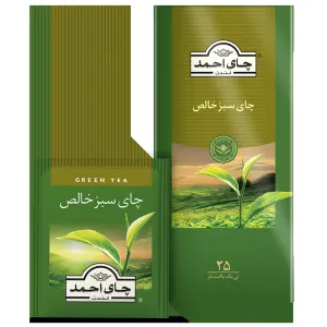 چای کیسه‌ای سبز خالص احمد تی‌بگ ۲۵ عددی