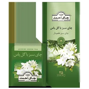 چای کیسه‌ای سبز با گل یاس احمد تی‌بگ ۲۵ عددی