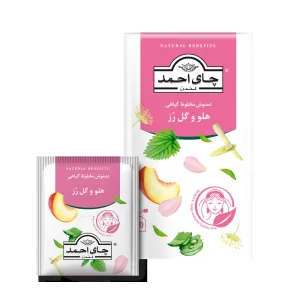 دمنوش کیسه‌ای مخلوط گیاهی هلو و گل رز احمد تی‌بگ پاکت‌دار ۲۰ عددی