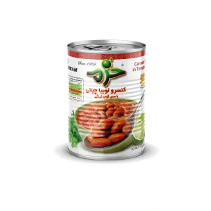 کنسرو لوبیاچیتی با سس گوجه فرنگی خرم
