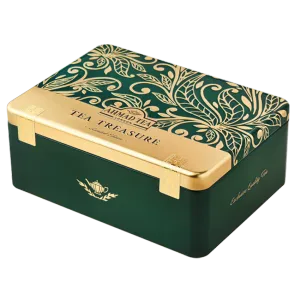 جعبه فلزی Tea Treasure چای کیسه‌ای احمد تی‌بگ پاکت‌دار ۶۰ عددی
