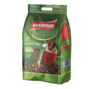 کافی میکس با شیرین کننده استویا 3x1 شاهپور ۲۴ عددی