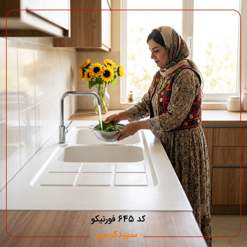 سینک ظرفشویی کورین فورنیکو (Forniko) مدل FS 645 | روکار و فوق‌بزرگ (۱۵۰ سانتی‌متر)