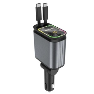 شارژر فندکی 4 کاره فست شارژ 66 واتی با نور کهکشانی مدل B1