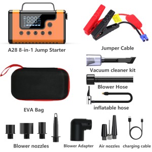جامپ استارتر و پمپ باد هشت کاره مدل A28