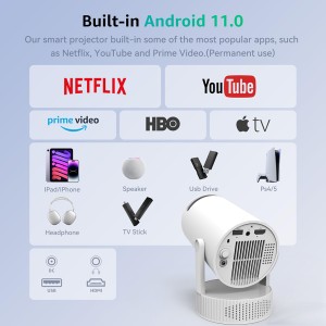 ویدیو پروژکتور  شارژی مدل  HY300 PROMAX 4K سینمای خانگی و فضای باز