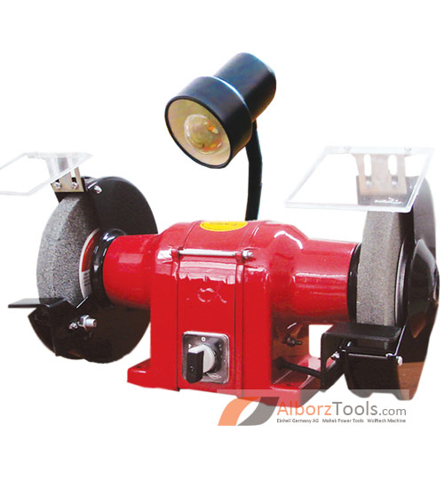 ماشین سنگ سنباده 200 میلیمتر 800 وات 3000 دور سه فاز چراغ دار محک GD 200-3 HL