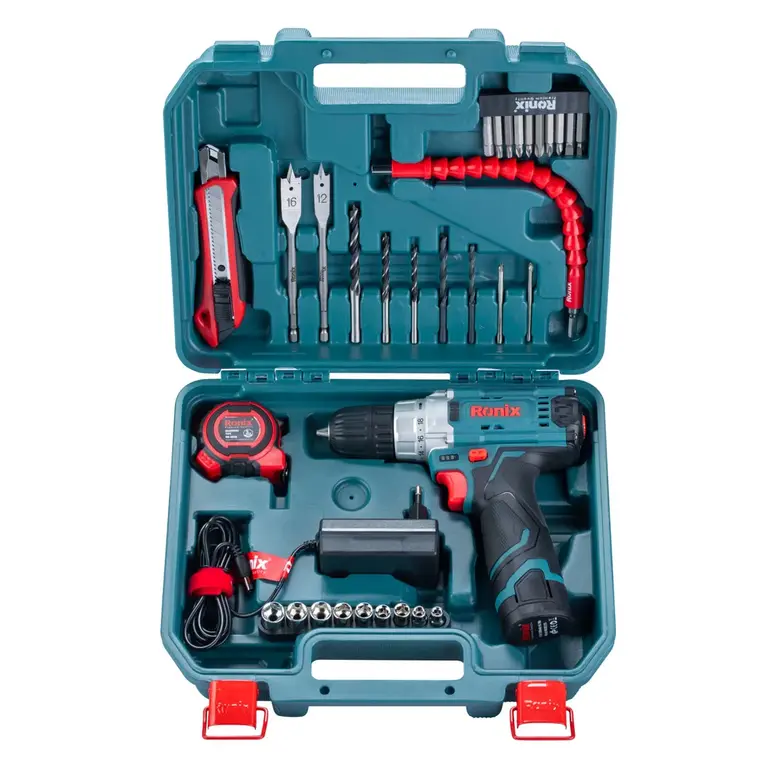 کیت دریل شارژی 12 ولت تک باتری 35 پارچه مدل RS-8611 رونیکس