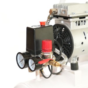 کمپرسور 10 لیتری بیصدا بدون روغن محک مجهز به شیر برقی HSU550-10L