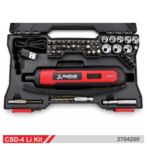 پیچ گوشتی شارژی 4 ولت لیتیوم محک با کیت ابزار CSD-4 Li Kit