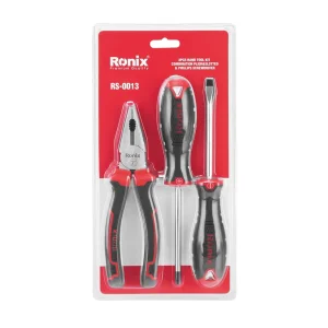 کیت ابزار 3عددی (انبردست + پیچگوشتی دوسو و چهارسو) مدل RS-۰۰۱۳ رونیکس