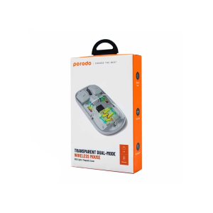 ماوس شفاف Porodo Transparent DUAL-MODE Wireless Mouse - مشکی