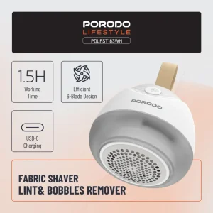 پرزگیر شارژی Porodo Lifestyle Fabric Shaver Lint - سفید