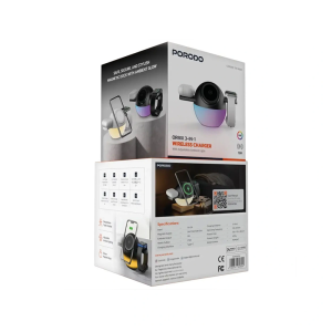 شارژر بی‌سیم پرودو مدل Orbix 3-in-1