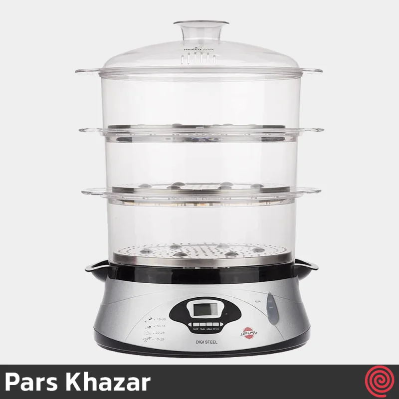 بخارپز پارس خزر مدل دیجی استایل Pars Khazar Digi Steel | گنجایش 13 لیتری