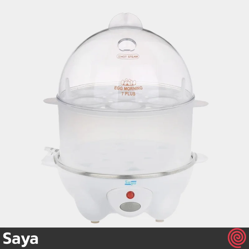 تخم مرغ پز درب پلاستیکی سایا مدل Saya EGG MORNING 7 PLUS | دو طبقه با ظرفیت 14 عدد