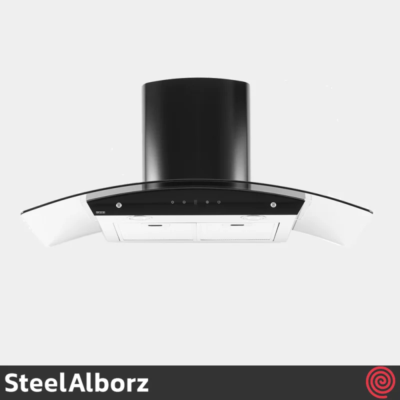 هود شومینه ای استیل البرز مدل SteelAlborz SA-115 | سایز 90 با موتور 8 دور اینورتر