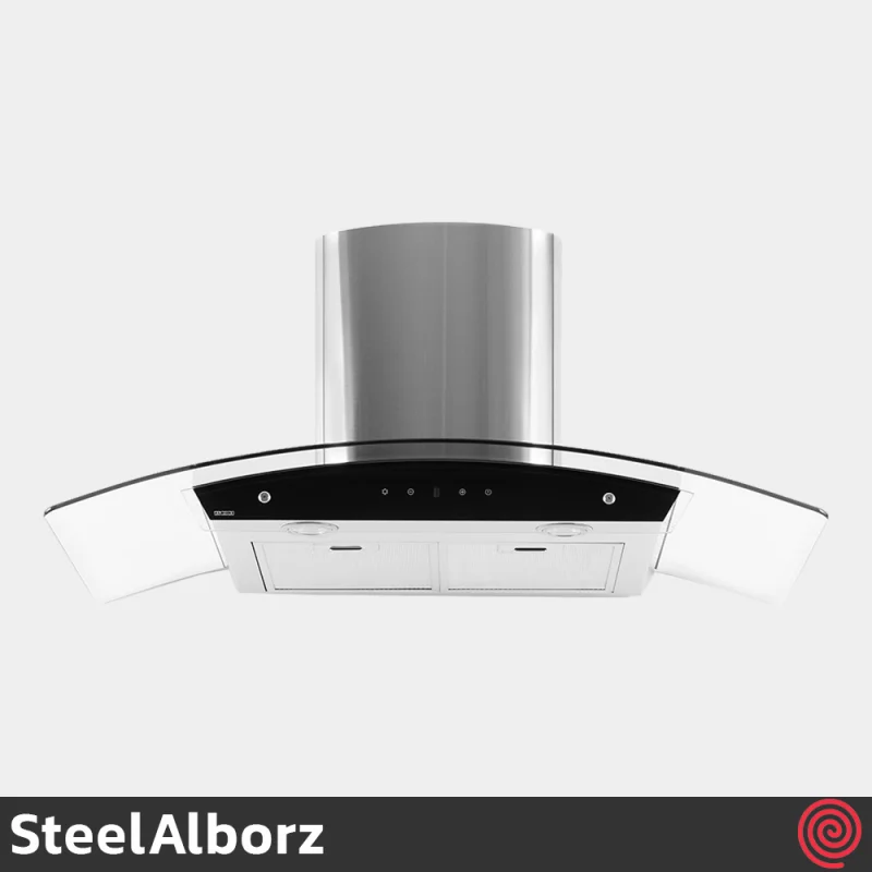 هود شومینه ای استیل البرز مدل SteelAlborz SA-119 | سایز 90 با موتور 8 دور اینورتور