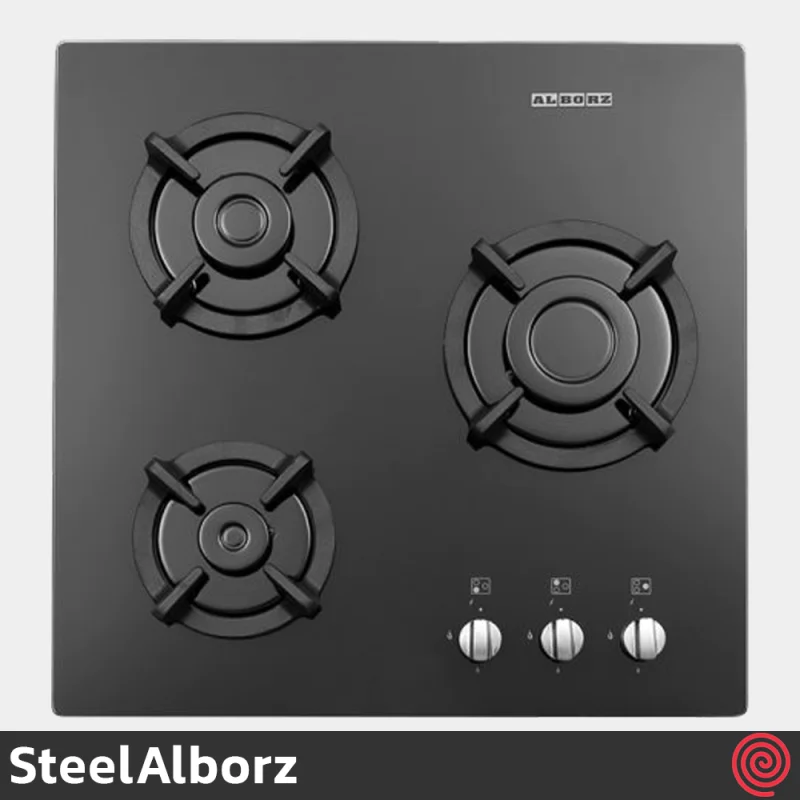 اجاق گاز صفحه ای 3 شعله استیل البرز مدل SteelAlborz G-3551I | بدنه شیشه ای