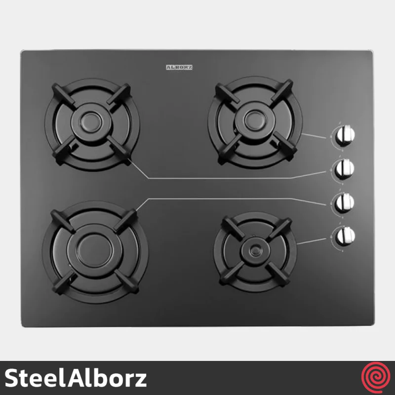اجاق گاز صفحه ای 4 شعله استیل البرز مدل SteelAlborz G-4651I | بدنه شیشه ای