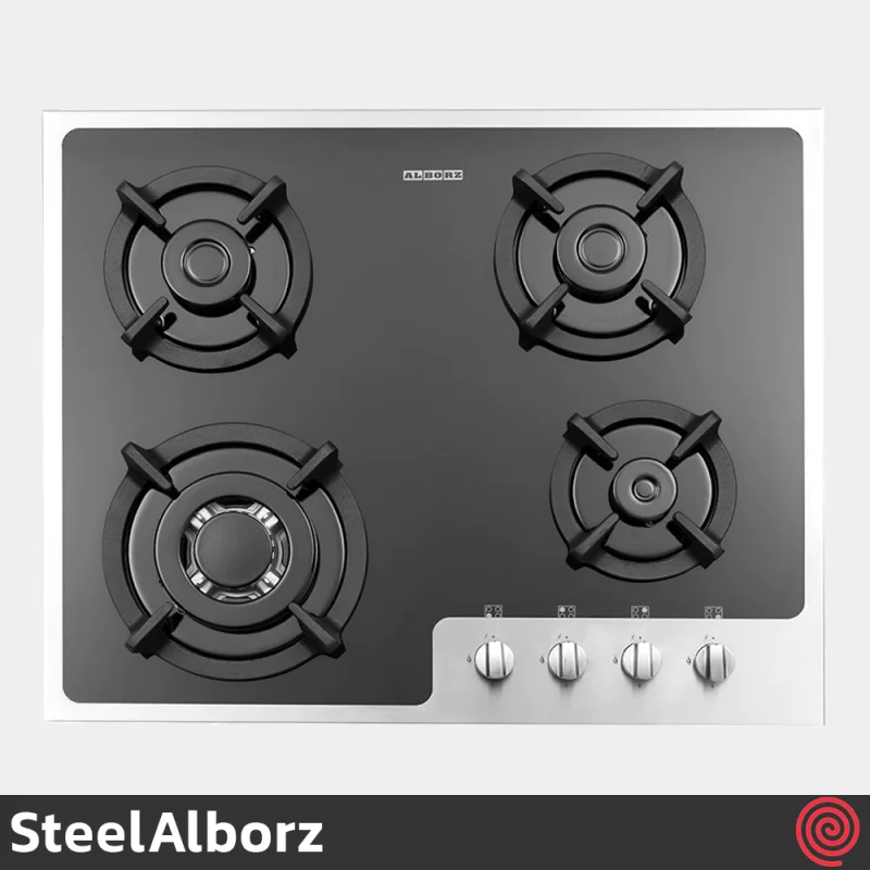 اجاق گاز صفحه ای 4 شعله استیل البرز مدل SteelAlborz G-4652IS | بدنه شیشه ای