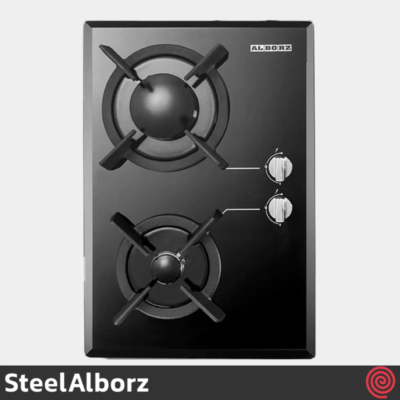 اجاق گاز صفحه ای 2 شعله استیل البرز مدل SteelAlborz G-2302 | بدنه شیشه ای