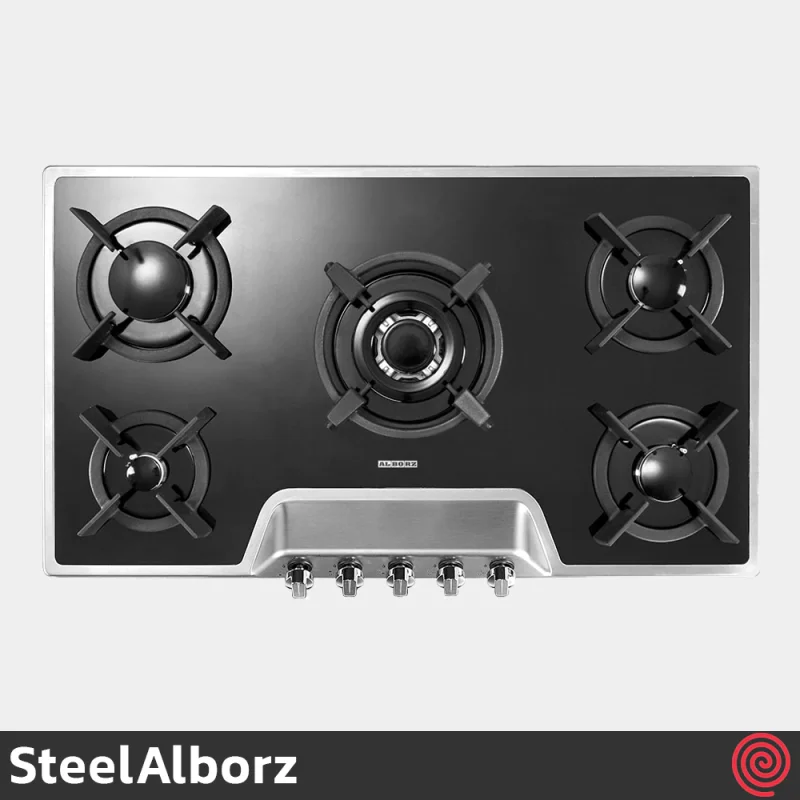 اجاق گاز صفحه ای 4 شعله استیل البرز مدل SteelAlborz G-5901S | بدنه شیشه ای